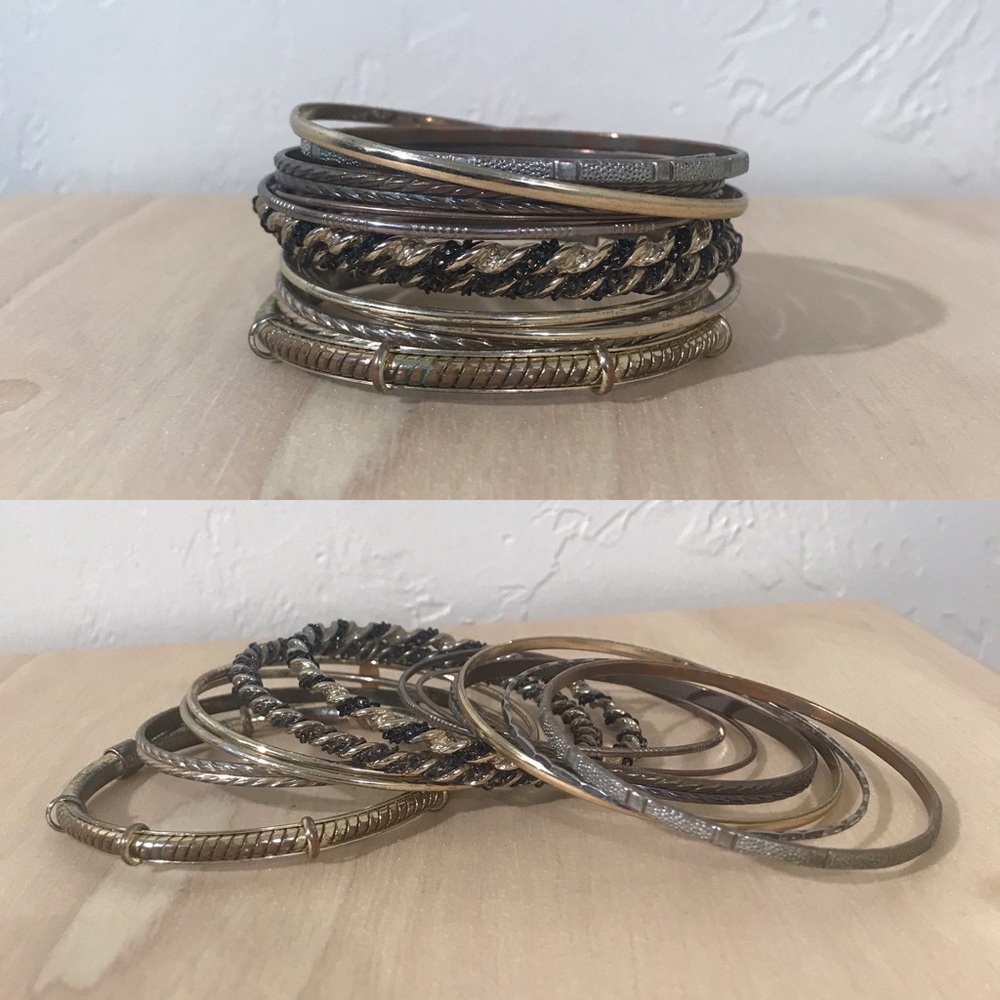 Nordstrom Misc. Lot of 12 Metallic Bangles